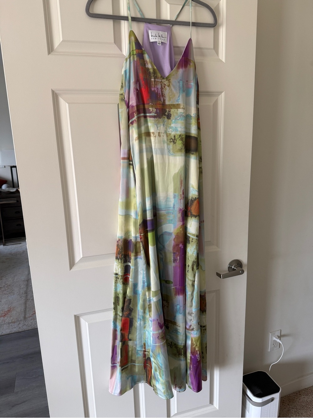 Multi-Color Abstract Print Slip Dress